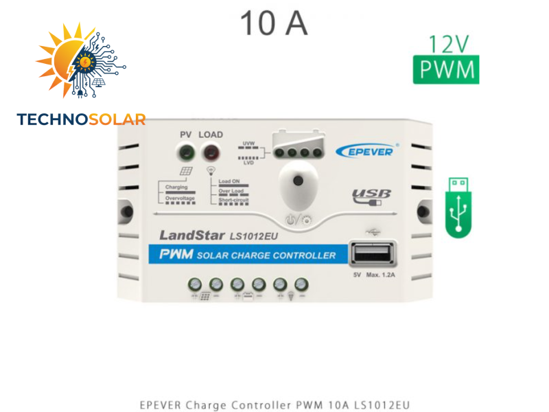 شارژ کنترلر 10 آمپر 12 ولت PWM مدل LS1012EU برند EPEVER