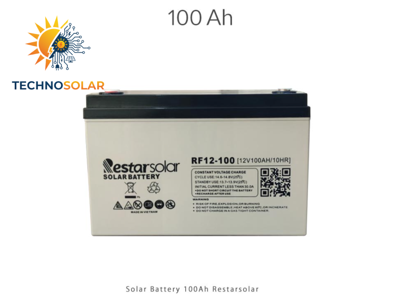 باتری 100 آمپر ساعت خورشیدی دیپ سایکل برند Restar solar